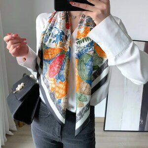 2/$30 NEW Colorful Painted Nature Printed Silky Fashion Scarf